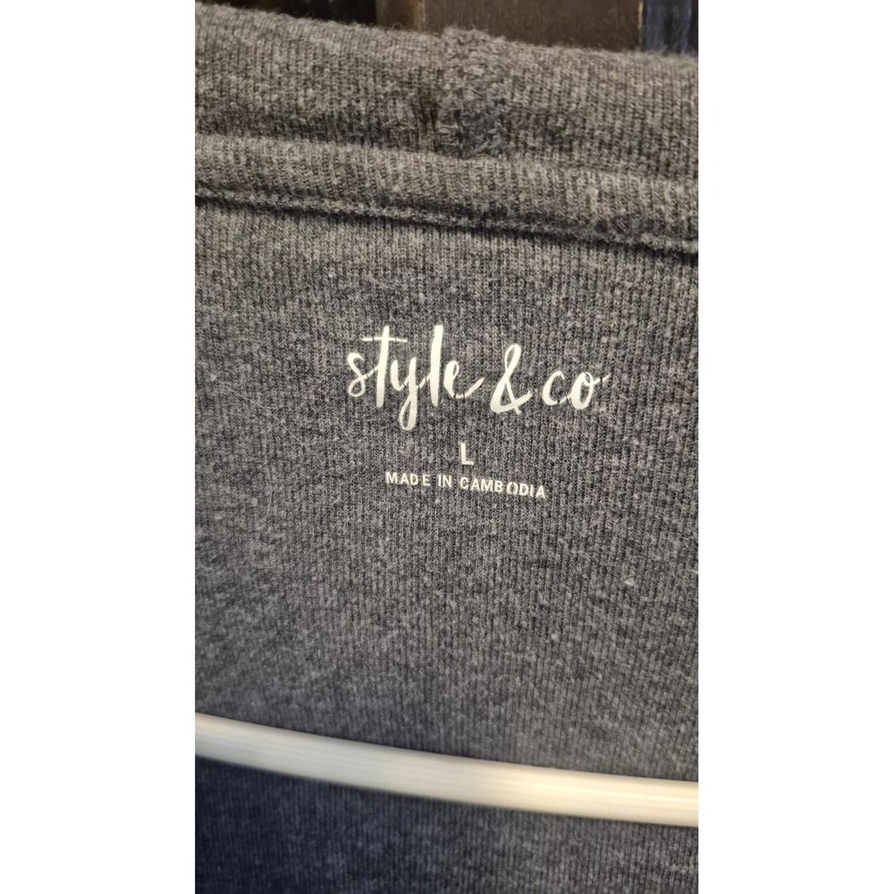 Boho Arrow Hoodie Gray Zip Up Hooded Sweatshirt Size L Western Casual Cozy - Picture 3 of 11